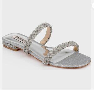 BADGLEY MISCHKA Collection Femme Crystal Slide Sandal Size 7.5M